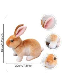 16cm/6.29inch Realistic Rabbit Plush Toy Cute Lifelike Bunny Stuffed Animlas Dolls Plushies Photos Props Rabbit Simulation Rabbit Toy Model Kids Birthday Gifts Home Decoration - Multicolor - View 10