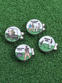 6 Pcs Golf Hat Clip, Simple Metal New Cartoon Pin, Fun Decorative Emblem Golf Hat Emblem, Golf Enthusiasts, Golf Cart Green Forks, Detachable Golf Enthusiast Brooches,Fashionable And Creative Metal Magnet GoldMark Brand New Ball Position Mark Accessories, Gift For Friends - Multicolor - View 6
