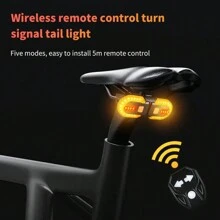 1pc USB Rechargeable Wireless Remote Control Bicycle Turn Signal Tail Light, Detachable Mountain Bike Night Riding Taillight - Black - View 2