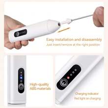 Feizsmile Electric Milk Frother Handheld USB Rechargeable Coffee Frother With  Stainless Whisks, 3 Speed Adjustable Foam Maker For Coffee, Latte, Cappuccino, Hot Chocolate, Matcha, Egg - White - View 7