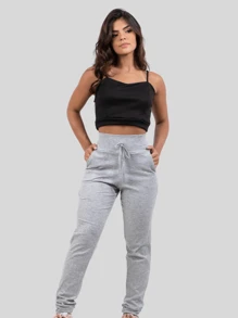 Women's Ribana Jogger Pants Fashion Winter Sweatshirt - Xám - Xem 2