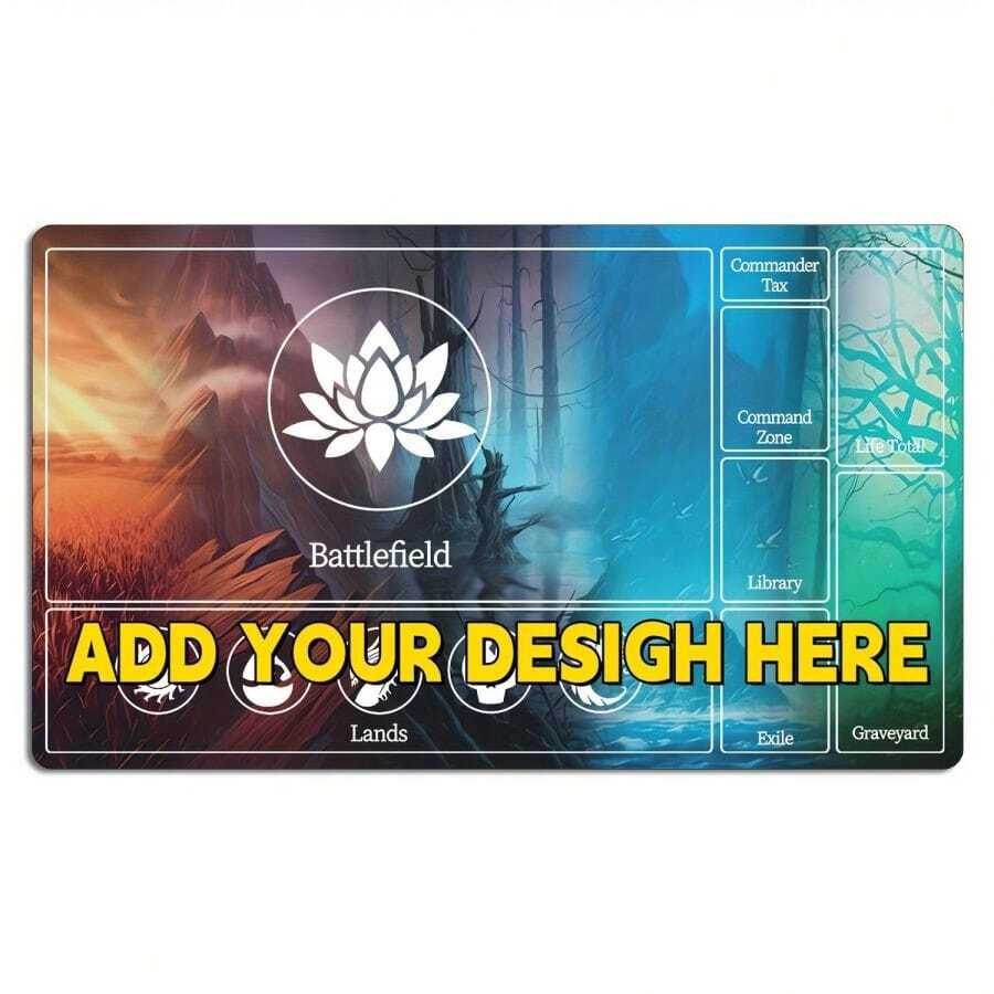 Vibrant Customized Gaming Play Mat - MTG & TCG Compatible - Personalized Design With Rules Zones, Non-Slip Table Mat For Unmatched Trading Card Game Experience
