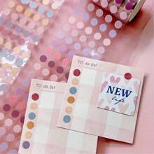 Minimalistische stijl Polka Dot kleurrijke Washi Tape, enkele rol, studentencadeau, DIY Planner Supplies, decoratieve tape, zelfklevende tape