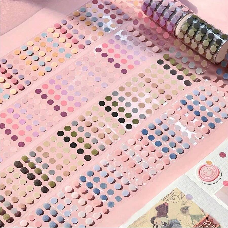 Minimalistische stijl Polka Dot kleurrijke Washi Tape, enkele rol, studentencadeau, DIY Planner Supplies, decoratieve tape, zelfklevende tape