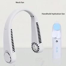 Un nouveau ventilateur portatif sans feuille à accrocher au cou, ventilateur USB rechargeable de 3e génération, paresseux, avec sortie d'air tourbillonnante et réglage à trois vitesses