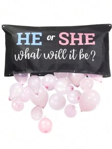 1set Gender Reveal Balloon Drop Bag | He Or She, What Will It Be?Baby Shower Family Decorations Gifts