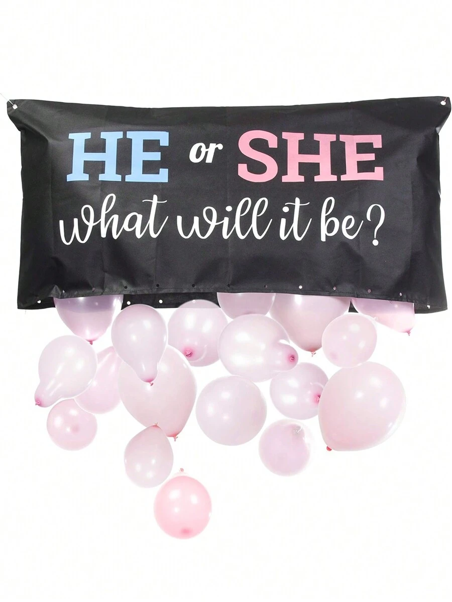 1set Gender Reveal Balloon Drop Bag | He Or She, What Will It Be?Baby Shower Family Decorations Gifts
