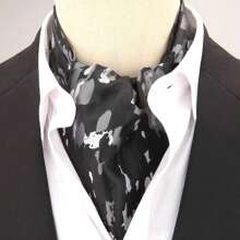 Bufanda larga reversible retro para hombre, bufanda casuales de caballero, bufanda formal de negocios para primavera, otoño e invierno, accesorios de camisa de traje de fiesta casual estilo ascot, excelente regalo boho