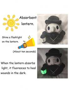 1 pieza Muñeco de peluche de doctor de la peste estilo steampunk, accesorio para fiesta de Halloween que brilla en la oscuridad, regalo de cumpleaños/festividad - Multicolor - Ver 9