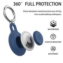 1pc Silicone Protective Case For Airtag Tracker - 360° Full Body Protection, Waterproof, Dust-Proof, Anti-Fingerprint, Anti-Scratch, Anti-Drop, Includes Metal Keychain, Multiple Colors Available, Great Gift - Multicolor - View 3