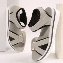 Women's Platform Wedge Sandals Casual Summer Pad High Heel Sandals Adjustable For Outdoor Leisure Travel - 灰色 - 查看 10