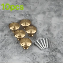 Gold Simple Cabinet Drawer Single Hole Pull Handle, Round Cabinet Wardrobe Door Small Furniture Handle