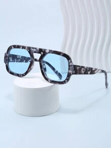 1pc Super Oversized Frame Fashion Glasses, Black Fashion Glasses For Beach, Travel, Driving, Street Wear For Summer Beach Vacation,Outdoor,Travel - Multicolor - View 6