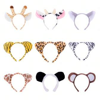 Animal Headbands Jungle Party Favors Wild One Birthday Decorations Photo Booth Props Animal Hair Hoop For Animal Cosplay Birthday Theme Party Supply,Christmas