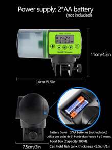 1pc Automatic Fish Tank Feeder, Smart Timed Auto Fish Food Dispenser, Suitable For Open-Top Aquariums Or Tanks With Fixed Edges, For Fish Feeding - Multicolor - View 4