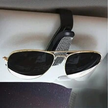 1pc Bling Rhinestone Car Sun Visor Clip, Glasses Card Holder, Car Interior Sunglasses Clip