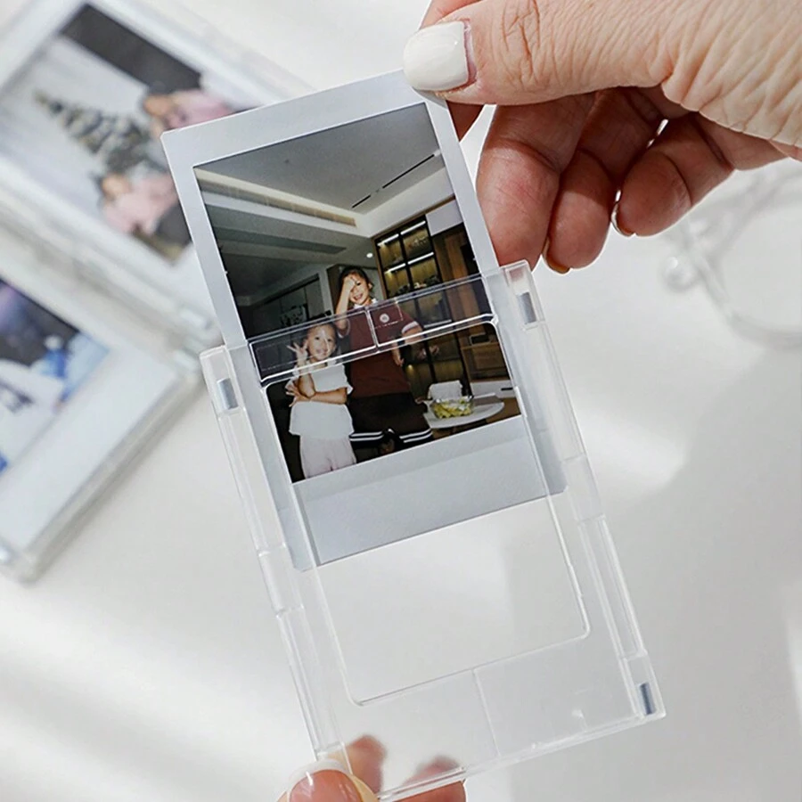 1/4/6pcs/Set Refrigerator Magnet Plastic Photo Frame Decor Stickers, Home Decoration, /Halloween Gift Accessories Birthday Gifts Graduation - Transparent - View 1