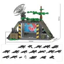 二战砖块基地守卫塔男孩儿童战斗游戏玩具枪武器配件套装车辆迷你卡车玩具积木建筑收藏展示冬季礼物彩色积木 - 顏色如圖 - 查看 13