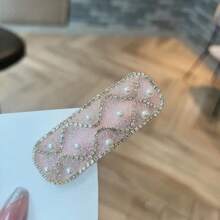 1 件装新款时尚仿珍珠和水钻装饰发夹，水晶发夹适合女性 - 彩色 - 查看 8