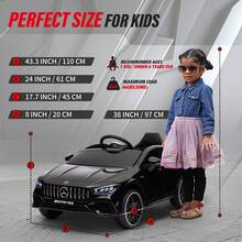 12V Kids Ride On Car Mercedes-Benz AMG 4WD Electric Car For Kids 7AH Big Battery Powered Toy Car With 2.4G Remote Control, Swing Function, 4-Wheel Suspension, Music - 黑色 - 查看 5