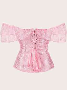 1 件女士紧身胸衣塑身器，宫廷风格女士紧身胸衣腰带配饰女士礼服西部牛仔女牛仔乡村装复古粉色腰带女士紧身胸衣腰带，腰部训练器腰部塑形，瘦腰收腹