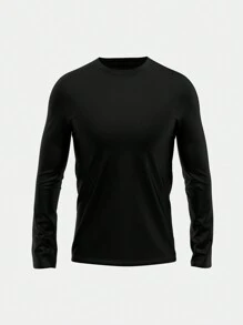 Black Short Kit + 2 Men's Long Sleeve Second Skin Sport Training Shirts Black - 黑色 - 查看 2