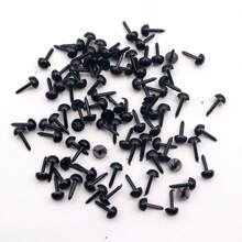 200 件 DIY 黑色塑料眼睛和鼻子玩具针毡填充娃娃眼睛鼻子适用于熊黑眼娃娃配件动物制作工艺品 - 彩色 - 查看 5