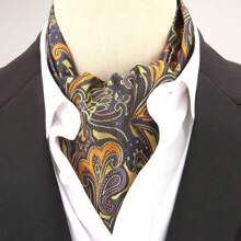 Bufanda larga reversible retro para hombre, bufanda casuales de caballero, bufanda formal de negocios para primavera, otoño e invierno, accesorios de camisa de traje de fiesta casual estilo ascot, excelente regalo boho