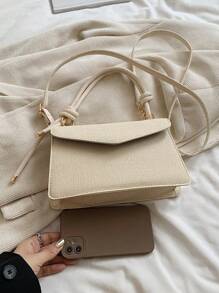 全新时尚复古迷你方形包小号独特设计纹理斜挎单肩手提包女士 - 米色 - 查看 8