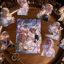 YANJI 20 件/包复古女孩美学装饰贴纸、DIY 剪贴簿工艺材料、节日礼物、个人文具用品 - 彩色 - 查看 13