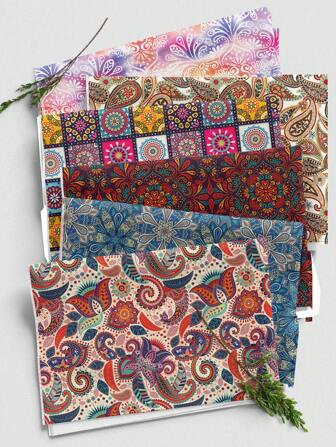 1 件花卉图案涤纶混纺面料，110gsm，柔软轻盈，适合 DIY 工艺品 - 适用于桌布、壁挂、服装、包包、防尘罩、枕套