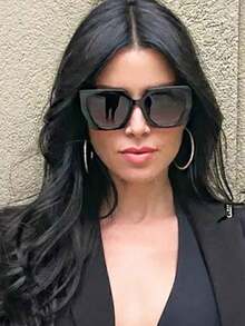 Fashion Square Cat Eye Fashion Glasses For Women Vintage Style Square Black Glasses Feme Beach Shades (With Multifunctional Screwdriver, Glasses Fiber Cloth) Halloween - Multicolor - View 4