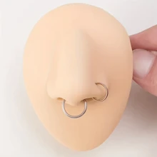 1 件装 Clicker 铰链鼻环 G23 钛合金防过敏 16G 鼻中隔穿孔环节环环唇环、耳蜗软骨耳环耳屏海螺耳甲耳轮穿孔首饰 6 毫米 8 毫米 10 毫米、耳垂耳环、肚脐环乳头环男女身体穿孔首饰