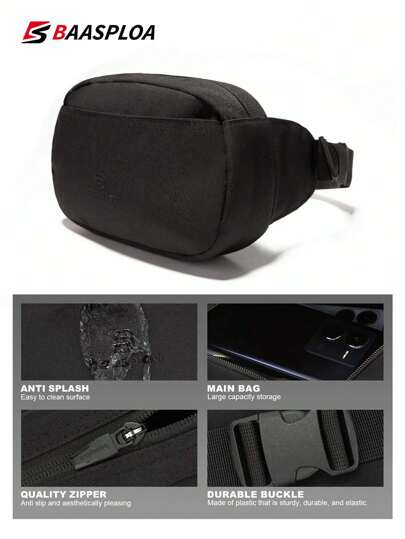 baasploa 1个男女通用腰包，可调节男士腰包，户外运动骑行斜挎包，时尚品牌男士腰包