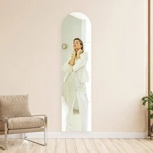 40cm*40cm*4 piezas Paneles de espejo acrílico templado, conjunto de espejo combinación de 40cm*40cm*4 piezas, espejo de longitud completa autoadhesivo portátil para sala de fitness/yoga/vestidor, espejo para baño/dormitorio/dormitorio - Plateado - Ver 2