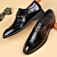Mens Dress Shoes Modern Classic Slip On Oxfords Formal Casual Business Wedding Work - Black - View 4