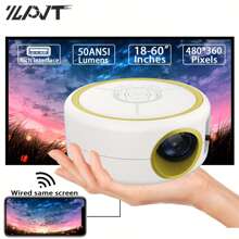 TY20 Mini Projector, 80ANSI Lumens Basic Model, Supports 1080P Video Playback Decoding, Upgrade Your Home Theater Movie Experience, Compatible With HD, USB, AV, Laptop. Holiday Gift - EU C Type Plug(220-240V) - View 1