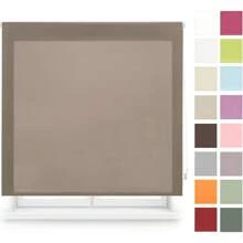 Ecommerc3 Tamanho cego translúcido feito-à-medida 145x250 - tamanho fácil 142x245 da tela da cortina de rolo da instalação - Castanho - Ver 2