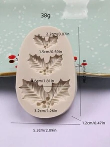 1 件圣诞系列叶铃铛和常绿形状硅胶模具 - 灰色 - 查看 2