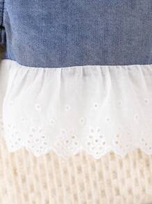 Nuevo conjunto de 2 piezas de peto vaquero para niñas pequeñas para primavera-verano: top con peto vaquero y pantalones cortos