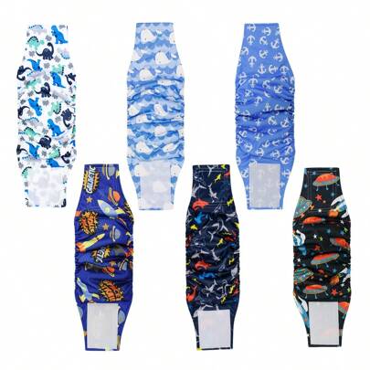 6 paquetes Banda para barriga de perro macho lavable reutilizable, pañales premium lavables para perros machos, pañales de cachorro macho