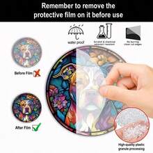 一、狗图案玻璃吊坠狗墙窗挂板装饰圣诞节生日礼物送给奶奶动物爱好者、吊坠装饰、场景装饰、房间装饰、家居装饰、窗户装饰吊坠、节日派对装饰 - 彩色 - 查看 6