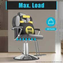 WANLECY Barber Chair Hydraulic Pump Salon Chair Hydraulic Pump Adjustable Height 4.3" - Silver - View 5