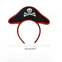 3入組萬聖節海盜骷髏帽頭帶，萬聖節化裝舞會角色扮演服飾配件，頭飾，日常派對用品，派對家居用品，派對禮品，節日用品，家庭用品，萬聖節裝飾 - 黑色 - 查看 6