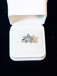 4pcs/Set Fashion Star Design Jewelry Set Including Rings, Earrings, And Necklace For Women - Silver - View 4