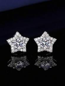 4pcs/Set Fashion Star Design Jewelry Set Including Rings, Earrings, And Necklace For Women - Silver - View 3