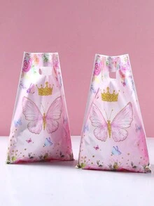 10 个粉色草莓风格礼品袋、手持礼品袋、草莓主题生日派对家庭节日派对装饰用品、多用途礼品包装用品。 - 彩色 - 查看 6