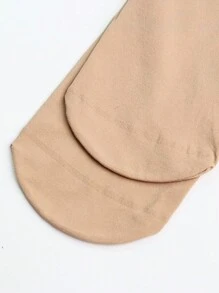 4 cặp/bộ Quần tất nữ màu trơn, hàng dệt kim đục lỗ cho mùa xuân thu, đen/xám/cà phê - Nhiều màu - Xem 6
