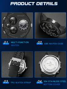 SANDA New Arrival Fashion Cool Men's Watches Outdoor Sports Running Fishing Hiking Camping Electronic Wristwatch Constellation Dial Design Military Multifunctional Waterproof Wristwatch Calendar Week Alarm Clock 12/24 Hour Stopwatch For Christmas Birthday Halloween Thanksgiving Gifts