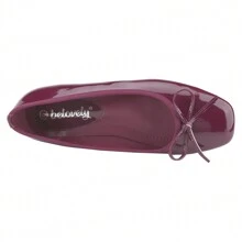 BELOVELY [PIANO-5] Women Ballet Flats Shoes Square Toe Bowknot Slip On Mary Jane Coquette Aesthetic - Màu Đỏ Sâu - Xem 5